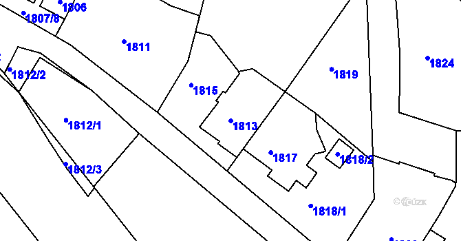 Parcela st. 1813 v KÚ Obřany, Katastrální mapa