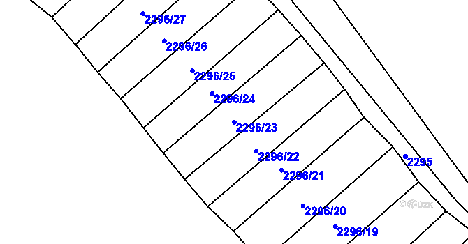 Parcela st. 2296/23 v KÚ Obřany, Katastrální mapa