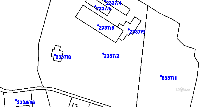 Parcela st. 2337/2 v KÚ Obřany, Katastrální mapa