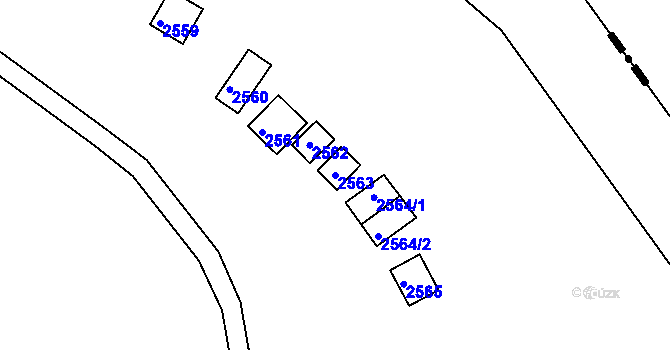 Parcela st. 2563 v KÚ Obřany, Katastrální mapa