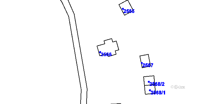 Parcela st. 2566 v KÚ Obřany, Katastrální mapa