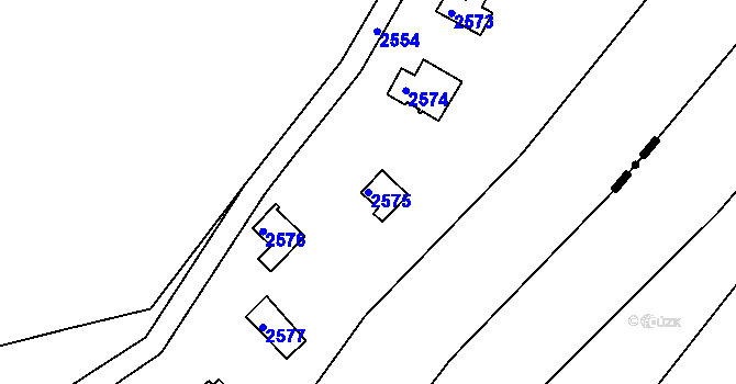 Parcela st. 2575 v KÚ Obřany, Katastrální mapa