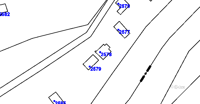 Parcela st. 2578 v KÚ Obřany, Katastrální mapa