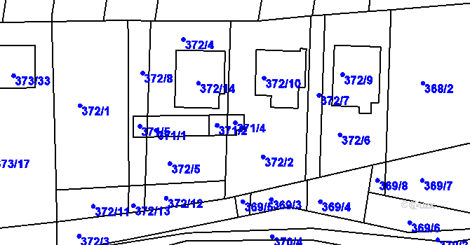 Parcela st. 371/4 v KÚ Obřany, Katastrální mapa