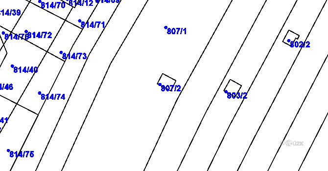 Parcela st. 807/2 v KÚ Obřany, Katastrální mapa