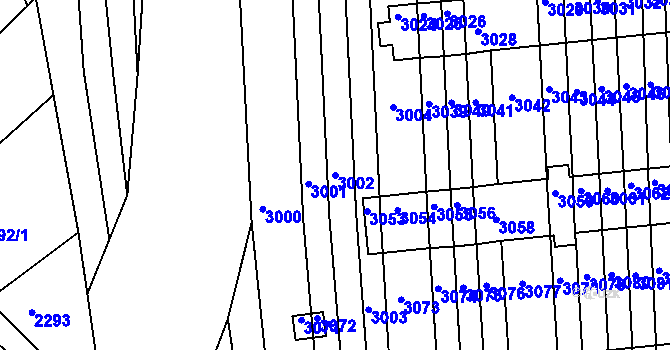 Parcela st. 3002 v KÚ Obřany, Katastrální mapa