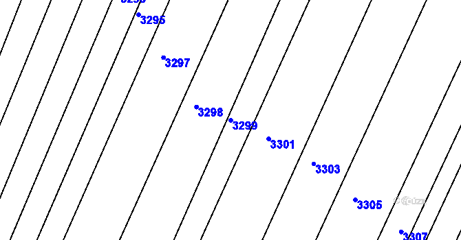 Parcela st. 3299 v KÚ Obřany, Katastrální mapa