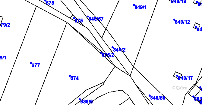 Parcela st. 676/2 v KÚ Obřany, Katastrální mapa