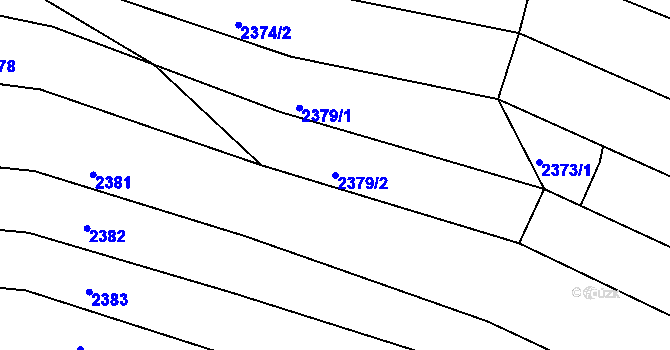 Parcela st. 2379/2 v KÚ Obřany, Katastrální mapa