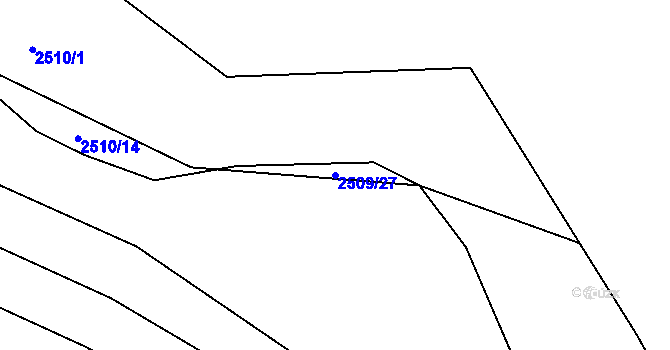 Parcela st. 2509/27 v KÚ Obřany, Katastrální mapa