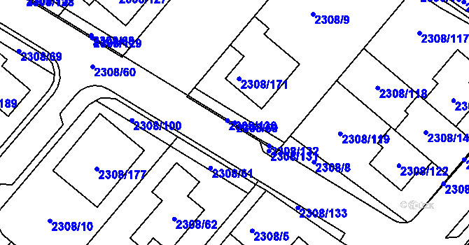 Parcela st. 2308/59 v KÚ Obřany, Katastrální mapa