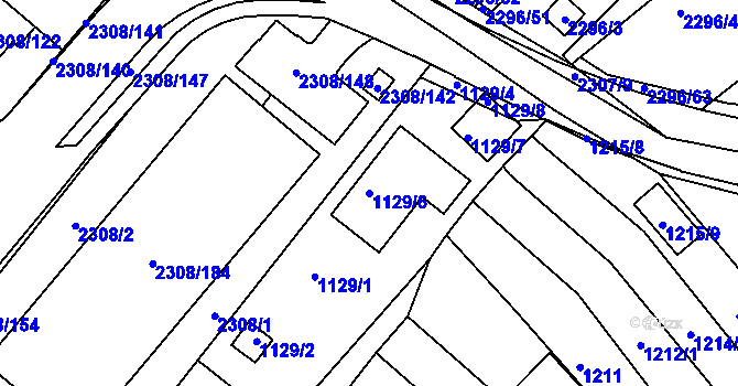 Parcela st. 1129/6 v KÚ Obřany, Katastrální mapa