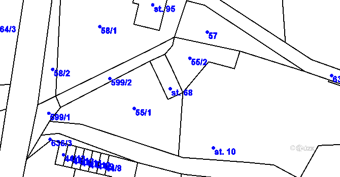 Parcela st. 68 v KÚ Brocná, Katastrální mapa