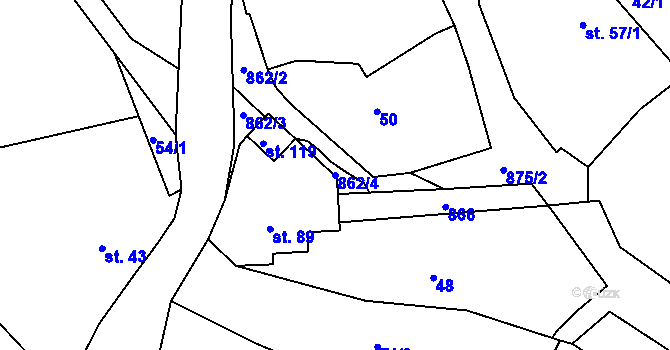 Parcela st. 862/4 v KÚ Svinná u Brocné, Katastrální mapa