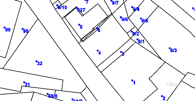 Parcela st. 4 v KÚ Brod u Příbramě, Katastrální mapa