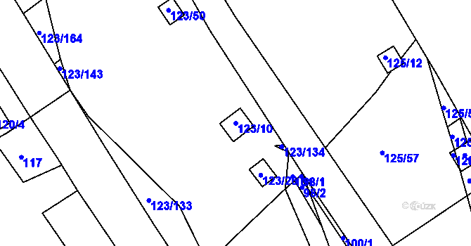 Parcela st. 123/10 v KÚ Brod u Příbramě, Katastrální mapa