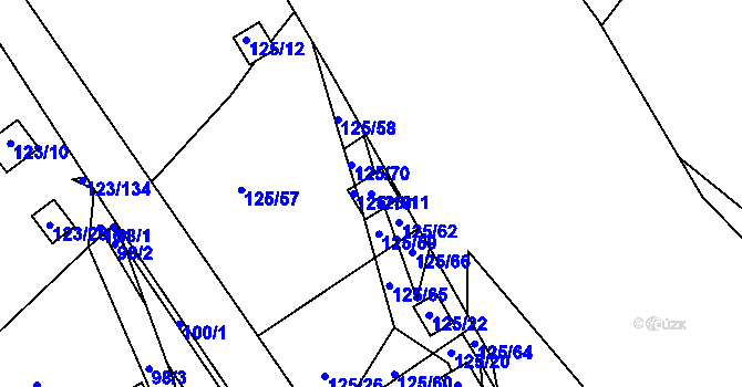Parcela st. 125/11 v KÚ Brod u Příbramě, Katastrální mapa