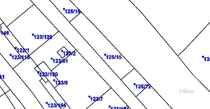 Parcela st. 125/15 v KÚ Brod u Příbramě, Katastrální mapa