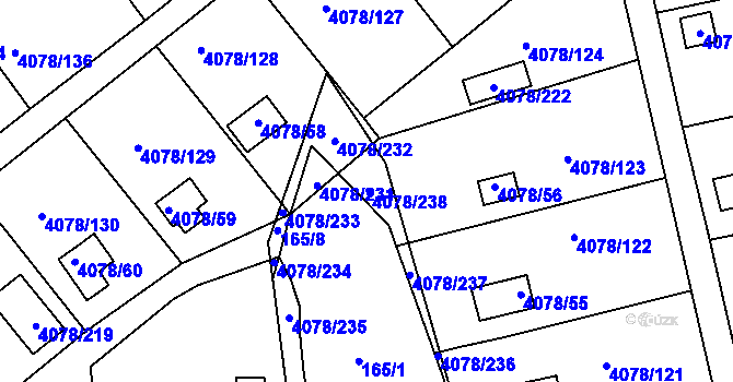 Parcela st. 165/3 v KÚ Brod u Příbramě, Katastrální mapa