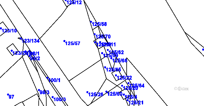 Parcela st. 125/59 v KÚ Brod u Příbramě, Katastrální mapa