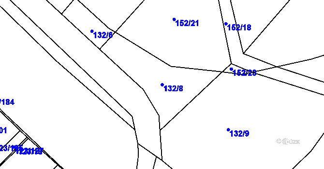 Parcela st. 132/8 v KÚ Brod u Příbramě, Katastrální mapa