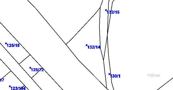 Parcela st. 132/14 v KÚ Brod u Příbramě, Katastrální mapa