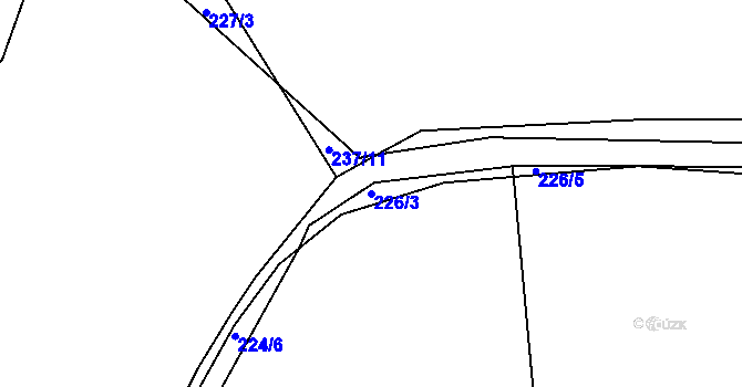 Parcela st. 226/3 v KÚ Brod u Příbramě, Katastrální mapa