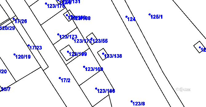 Parcela st. 123/138 v KÚ Brod u Příbramě, Katastrální mapa