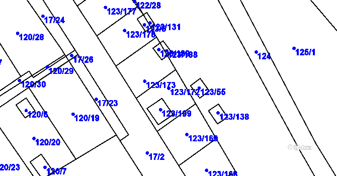 Parcela st. 123/172 v KÚ Brod u Příbramě, Katastrální mapa