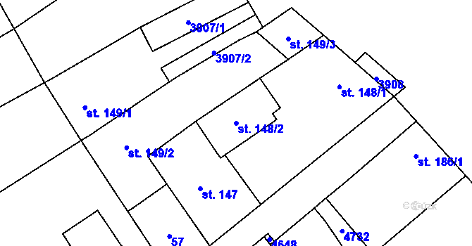 Parcela st. 148/2 v KÚ Brod nad Dyjí, Katastrální mapa