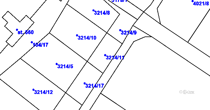 Parcela st. 3214/11 v KÚ Brod nad Dyjí, Katastrální mapa