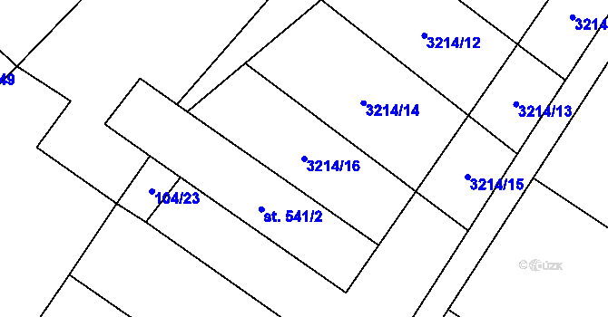 Parcela st. 3214/16 v KÚ Brod nad Dyjí, Katastrální mapa
