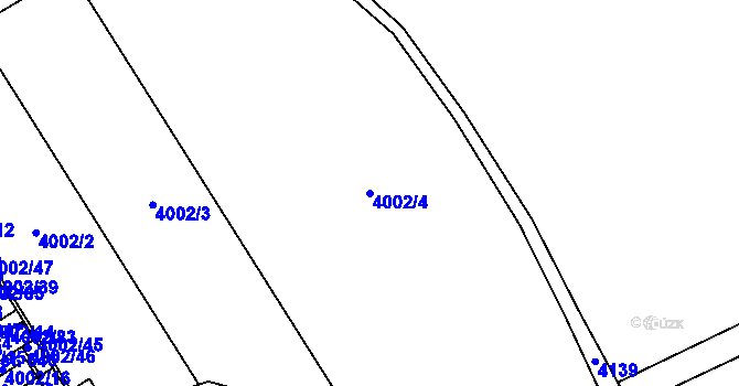 Parcela st. 4002/4 v KÚ Brod nad Dyjí, Katastrální mapa