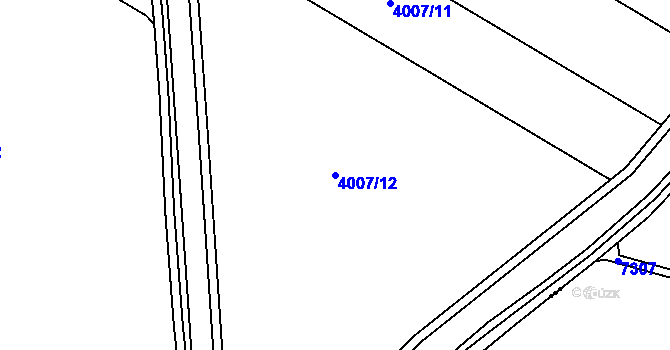 Parcela st. 4007/12 v KÚ Brod nad Dyjí, Katastrální mapa