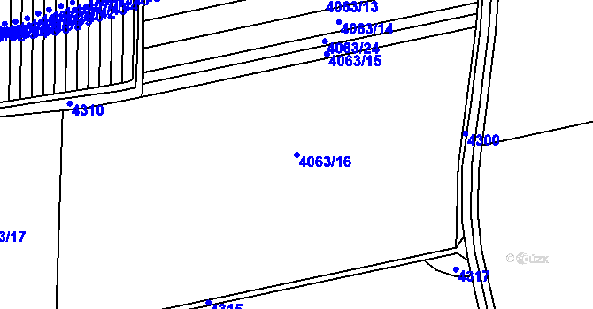 Parcela st. 4063/16 v KÚ Brod nad Dyjí, Katastrální mapa