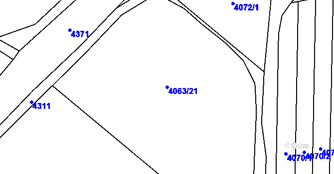 Parcela st. 4063/21 v KÚ Brod nad Dyjí, Katastrální mapa