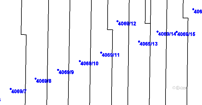 Parcela st. 4069/11 v KÚ Brod nad Dyjí, Katastrální mapa