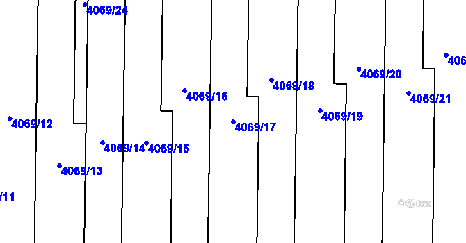 Parcela st. 4069/17 v KÚ Brod nad Dyjí, Katastrální mapa