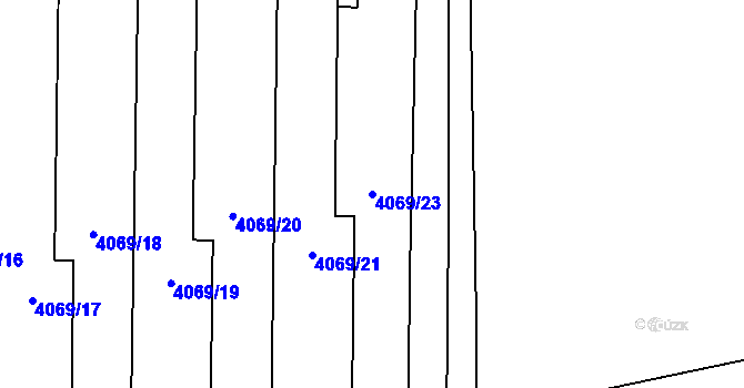Parcela st. 4069/23 v KÚ Brod nad Dyjí, Katastrální mapa