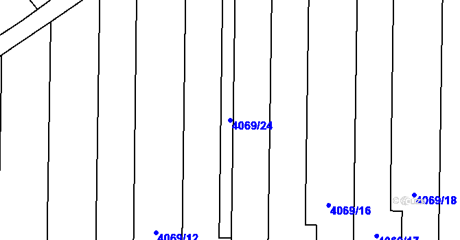 Parcela st. 4069/24 v KÚ Brod nad Dyjí, Katastrální mapa