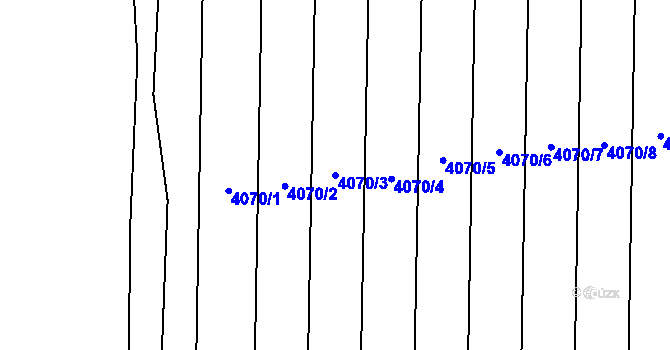 Parcela st. 4070/3 v KÚ Brod nad Dyjí, Katastrální mapa