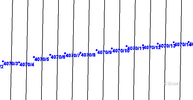 Parcela st. 4070/9 v KÚ Brod nad Dyjí, Katastrální mapa