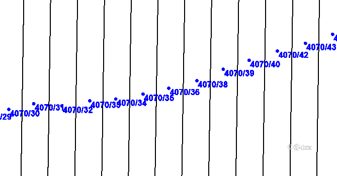 Parcela st. 4070/36 v KÚ Brod nad Dyjí, Katastrální mapa