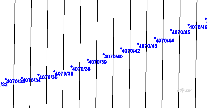 Parcela st. 4070/40 v KÚ Brod nad Dyjí, Katastrální mapa