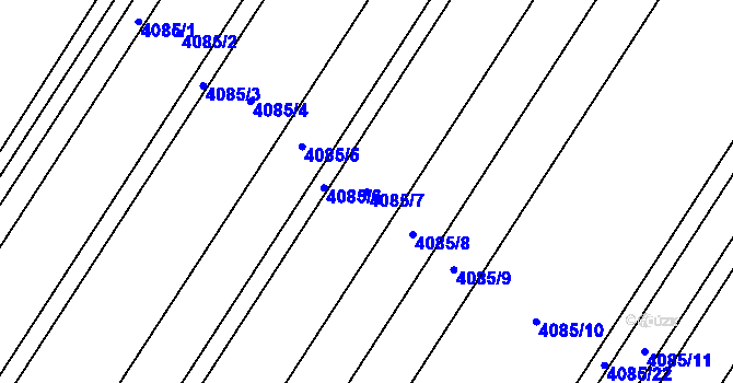 Parcela st. 4085/7 v KÚ Brod nad Dyjí, Katastrální mapa