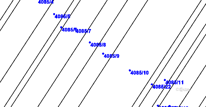 Parcela st. 4085/9 v KÚ Brod nad Dyjí, Katastrální mapa