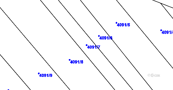Parcela st. 4091/7 v KÚ Brod nad Dyjí, Katastrální mapa