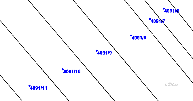 Parcela st. 4091/9 v KÚ Brod nad Dyjí, Katastrální mapa
