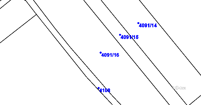 Parcela st. 4091/16 v KÚ Brod nad Dyjí, Katastrální mapa