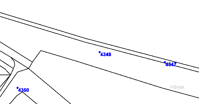 Parcela st. 4348 v KÚ Brod nad Dyjí, Katastrální mapa